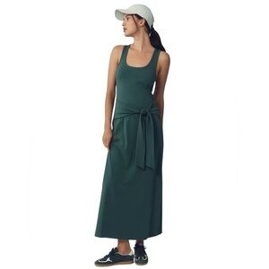 NEW L*Space x Anthropologie Tie Waist Maxi Dress Size M Green (Duff) Summer Work
